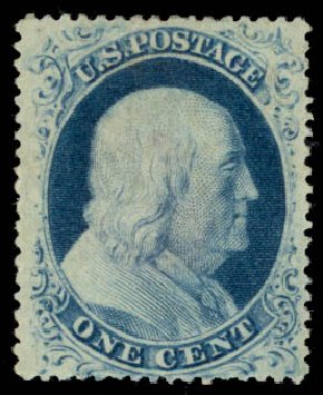 US Stamp Price Scott 22 - 1c 1857 Franklin. Daniel Kelleher Auctions, Oct 2014, Sale 660, Lot 2051