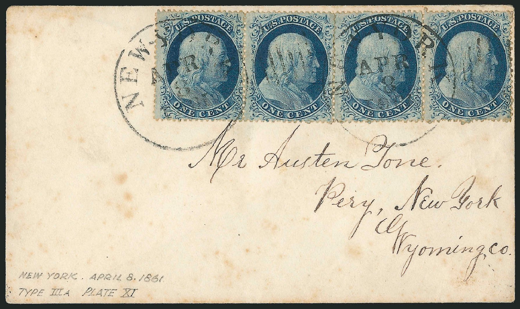 US Stamps Prices Scott Catalog # 22 - 1c 1857 Franklin. Robert Siegel Auction Galleries, Mar 2011, Sale 1006, Lot 1491