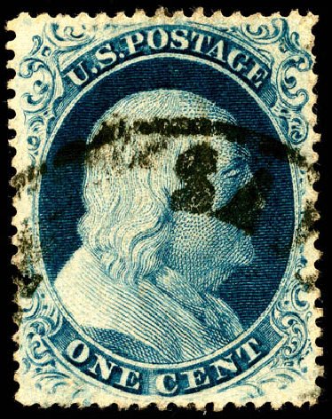 Price of US Stamp Scott Catalog 22 - 1c 1857 Franklin. Matthew Bennett International, Jun 2008, Sale 328, Lot 504
