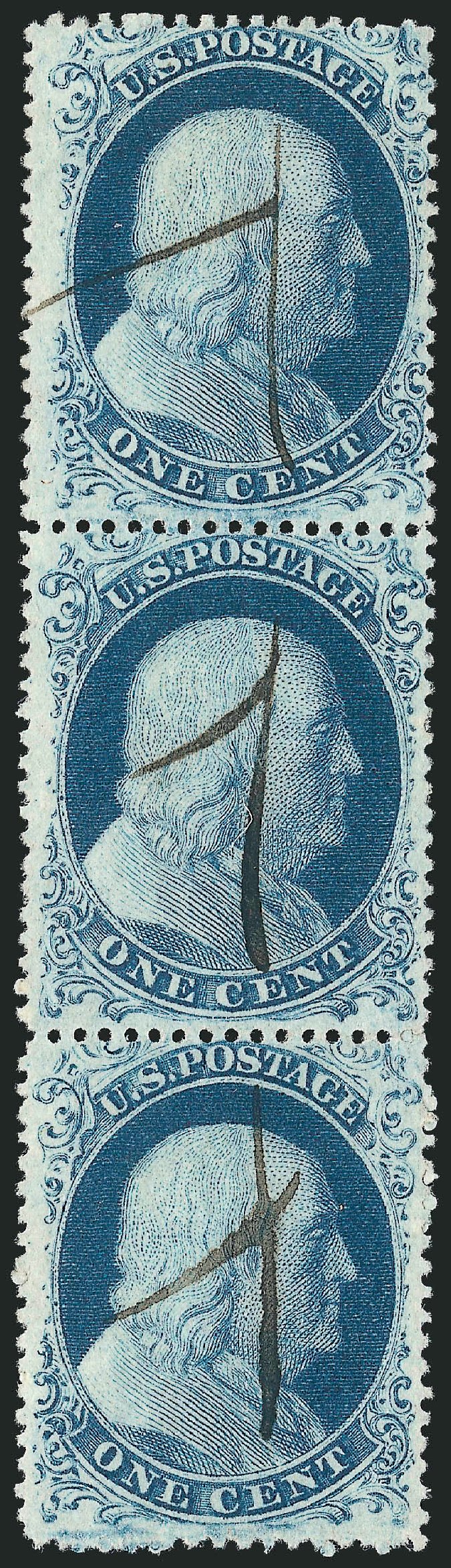 Cost of US Stamps Scott Catalogue # 22 - 1857 1c Franklin. Robert Siegel Auction Galleries, Mar 2011, Sale 1006, Lot 1474