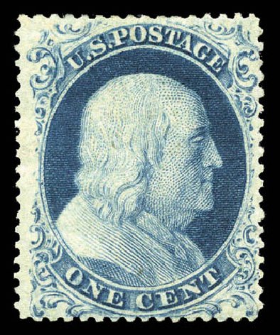 US Stamps Price Scott Catalog 22: 1857 1c Franklin. Matthew Bennett International, Mar 2011, Sale 336, Lot 1125