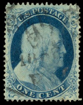 US Stamp Value Scott Catalogue #22 - 1c 1857 Franklin. Daniel Kelleher Auctions, Sep 2013, Sale 639, Lot 1015