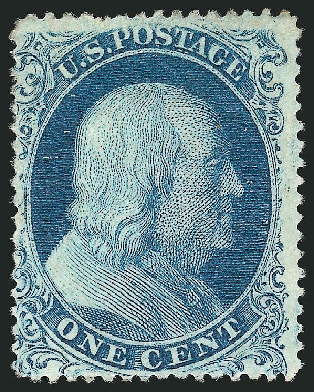 US Stamps Value Scott Catalogue 22 - 1c 1857 Franklin. Robert Siegel Auction Galleries, Mar 2012, Sale 1021, Lot 155