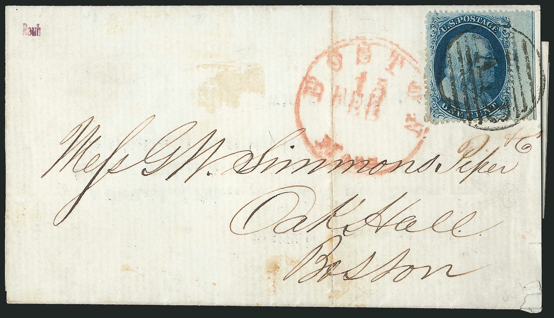 Values of US Stamp Scott Catalogue #22 - 1c 1857 Franklin. Robert Siegel Auction Galleries, Mar 2011, Sale 1006, Lot 1092