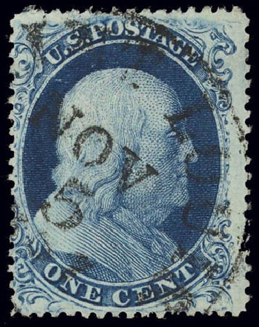 Costs of US Stamps Scott # 22: 1857 1c Franklin. Daniel Kelleher Auctions, Feb 2013, Sale 634, Lot 23