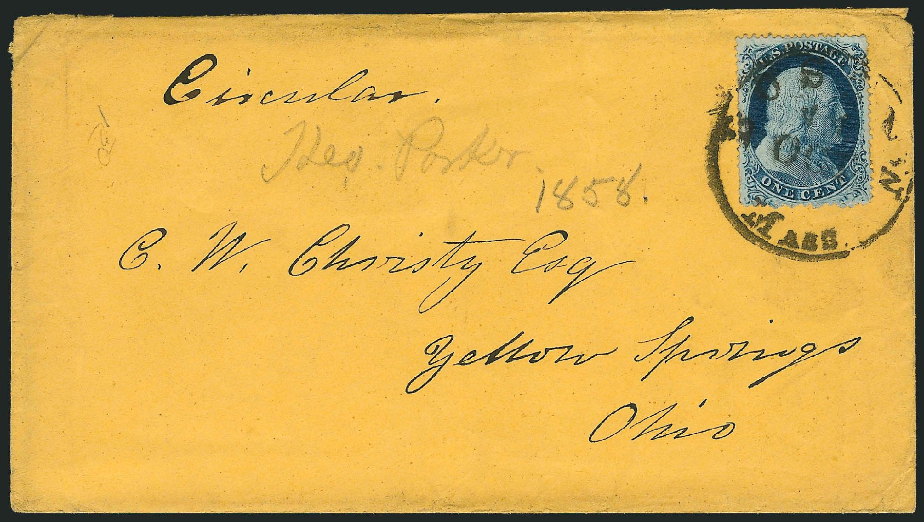 Costs of US Stamp Scott Cat. #22 - 1c 1857 Franklin. Robert Siegel Auction Galleries, Mar 2011, Sale 1006, Lot 1203