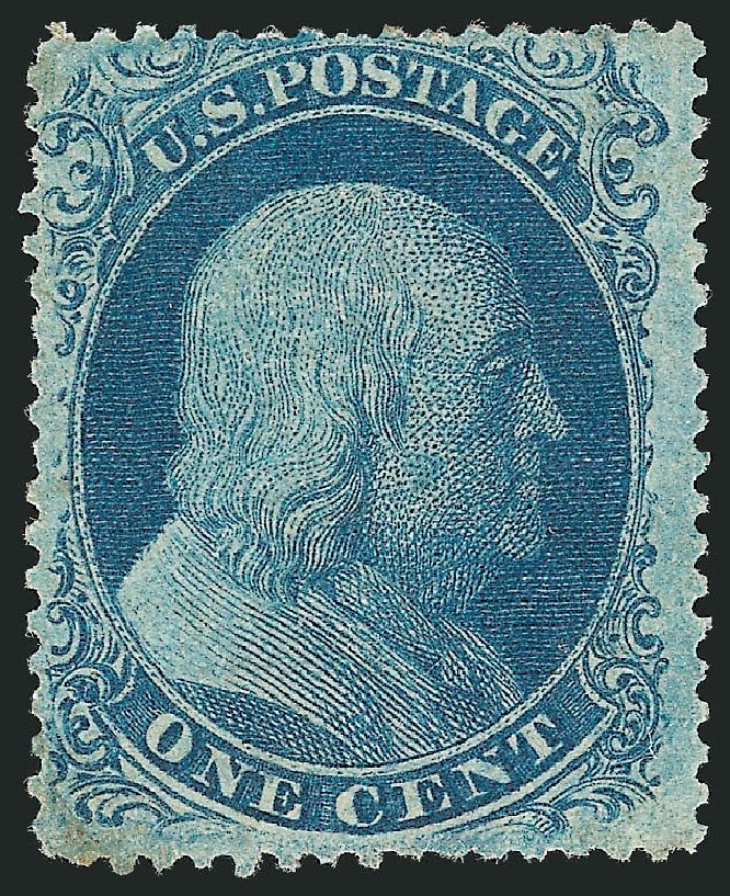 US Stamp Value Scott Catalog # 22 - 1c 1857 Franklin. Robert Siegel Auction Galleries, Mar 2011, Sale 1006, Lot 1523