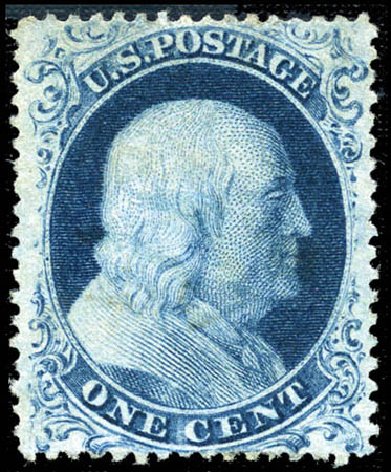 US Stamps Prices Scott Cat. # 22 - 1857 1c Franklin. Matthew Bennett International, Feb 2012, Sale 340, Lot 106