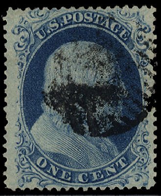 US Stamp Values Scott Catalogue # 22 - 1857 1c Franklin. Cherrystone Auctions, Oct 2012, Sale 201210, Lot 26