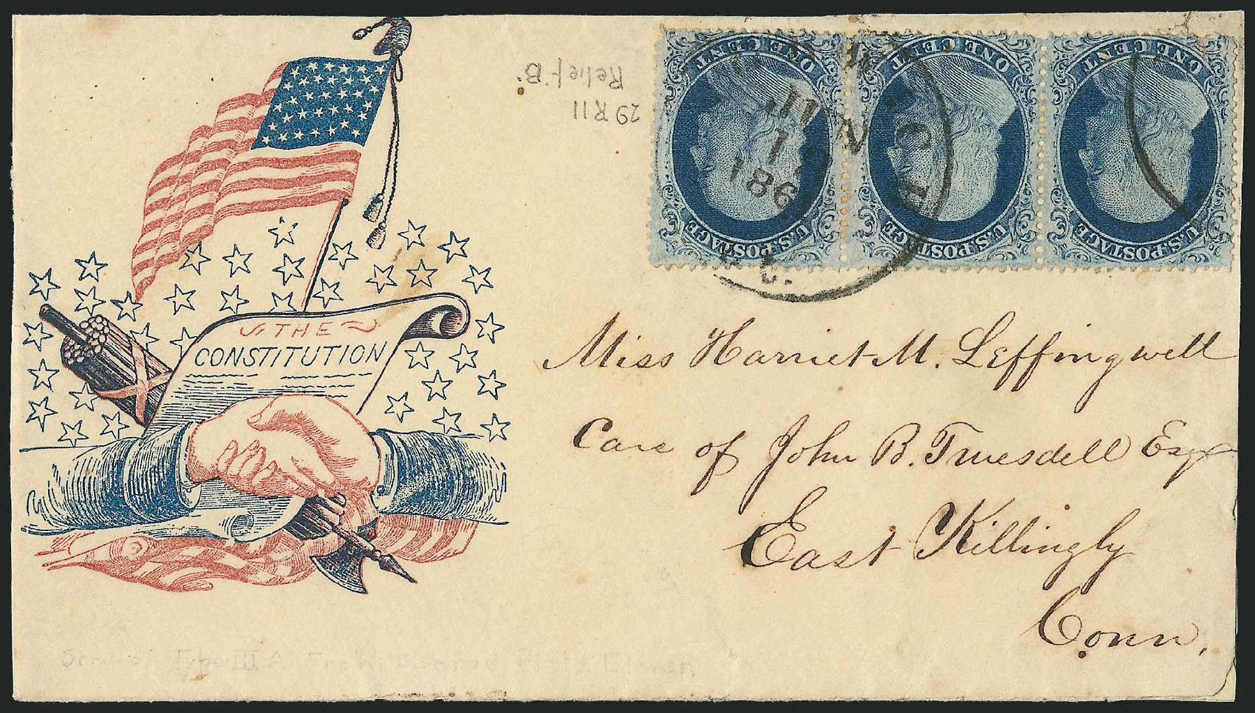 US Stamp Value Scott Cat. 22 - 1857 1c Franklin. Robert Siegel Auction Galleries, Mar 2011, Sale 1006, Lot 1446