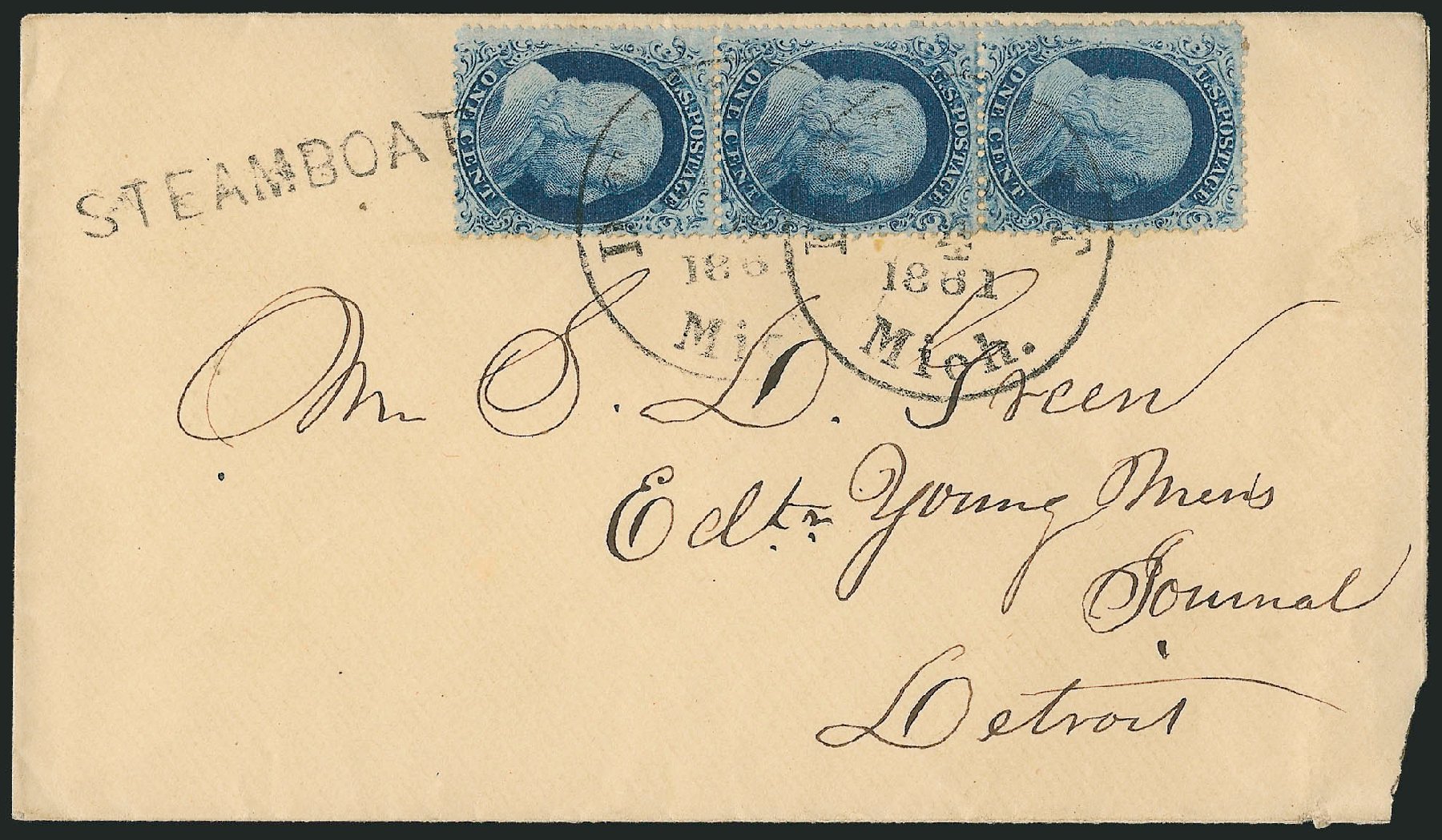 US Stamps Price Scott Catalog # 22 - 1c 1857 Franklin. Robert Siegel Auction Galleries, Mar 2011, Sale 1006, Lot 1486