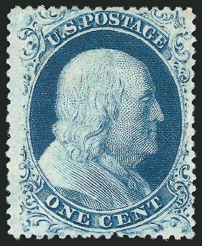 Value of US Stamp Scott Catalog # 22: 1c 1857 Franklin. Robert Siegel Auction Galleries, Mar 2012, Sale 1021, Lot 156