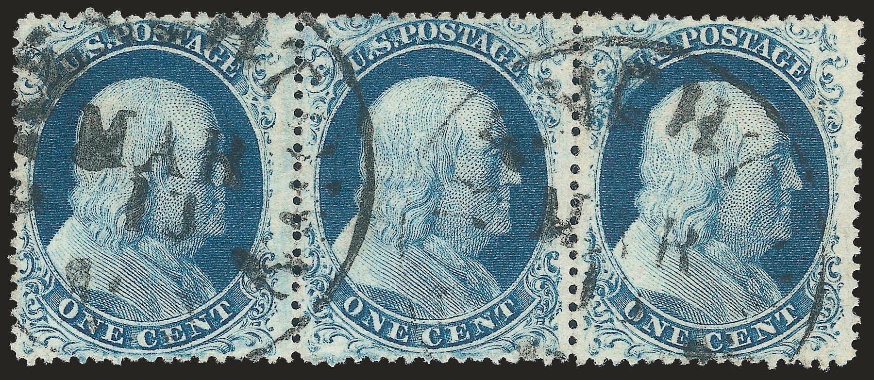 Value of US Stamps Scott Cat. #22 - 1c 1857 Franklin. Robert Siegel Auction Galleries, Sep 2009, Sale 976, Lot 1206