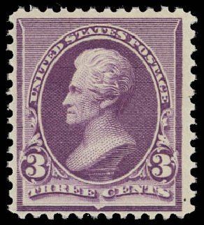 Cost of US Stamp Scott Catalogue # 221 - 1890 3c Jackson. Daniel Kelleher Auctions, Jul 2011, Sale 625, Lot 799