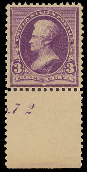 Cost of US Stamp Scott 221 - 1890 3c Jackson. Daniel Kelleher Auctions, Jun 2012, Sale 630, Lot 1473
