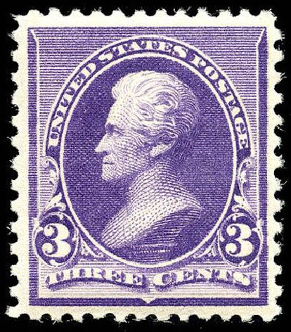 Value of US Stamps Scott Catalog # 221: 1890 3c Jackson. Matthew Bennett International, Apr 2008, Sale 326, Lot 196