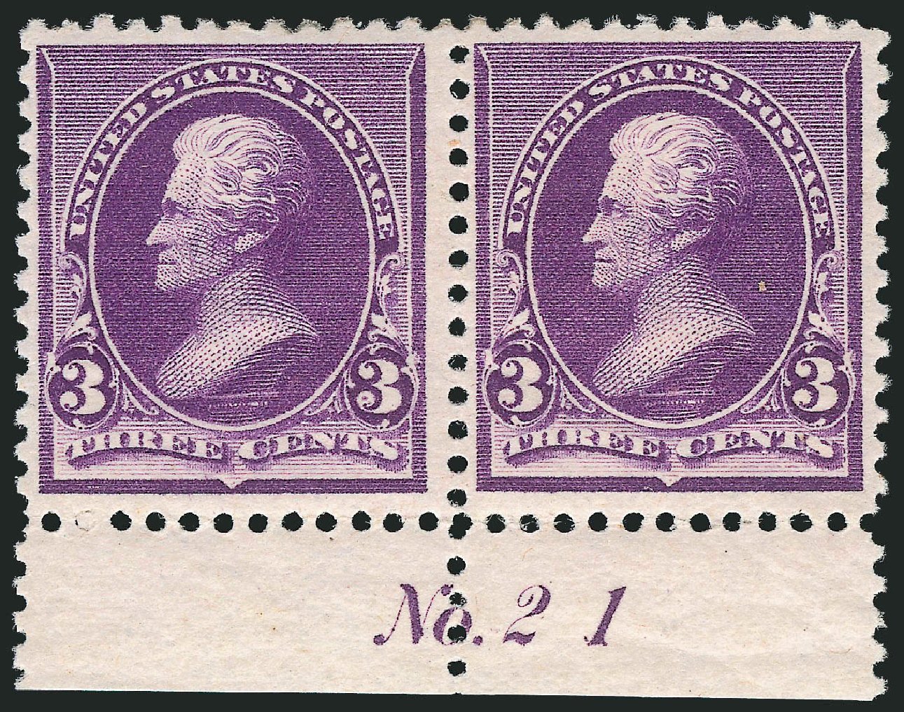 Values of US Stamps Scott Catalog # 221 - 1890 3c Jackson. Robert Siegel Auction Galleries, Oct 2011, Sale 1014, Lot 1456