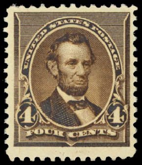 Prices of US Stamps Scott #222 - 4c 1890 Lincoln. Daniel Kelleher Auctions, Mar 2014, Sale 648, Lot 2098