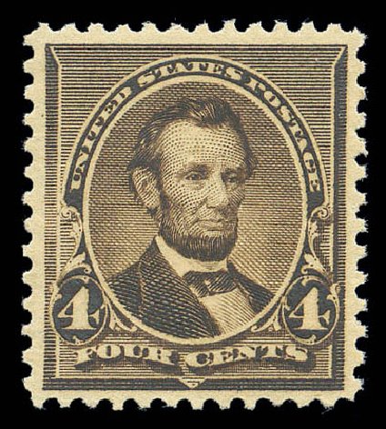 Values of US Stamp Scott Catalog # 222 - 4c 1890 Lincoln. Matthew Bennett International, Sep 2010, Sale 333, Lot 3620