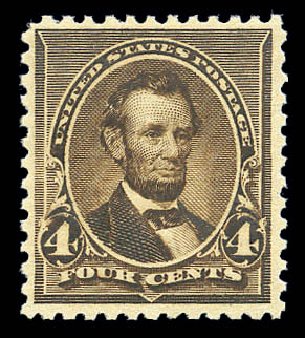 Costs of US Stamps Scott Catalog 222 - 4c 1890 Lincoln. Matthew Bennett International, Sep 2010, Sale 333, Lot 3621