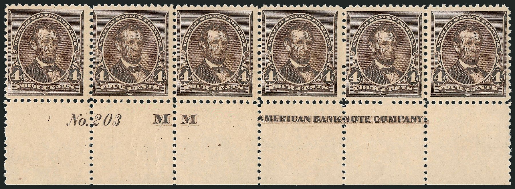 Values of US Stamp Scott Catalogue #222 - 1890 4c Lincoln. Robert Siegel Auction Galleries, Mar 2014, Sale 1067, Lot 1201