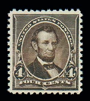US Stamps Price Scott Catalog #222: 1890 4c Lincoln. Matthew Bennett International, Dec 2007, Sale 325, Lot 1695