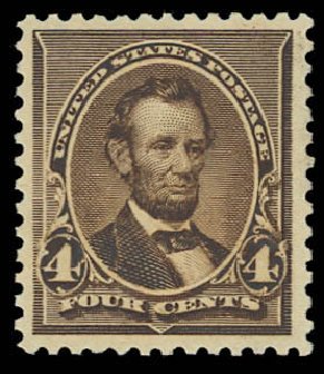 Value of US Stamp Scott Cat. # 222: 4c 1890 Lincoln. Daniel Kelleher Auctions, Jun 2012, Sale 630, Lot 1475