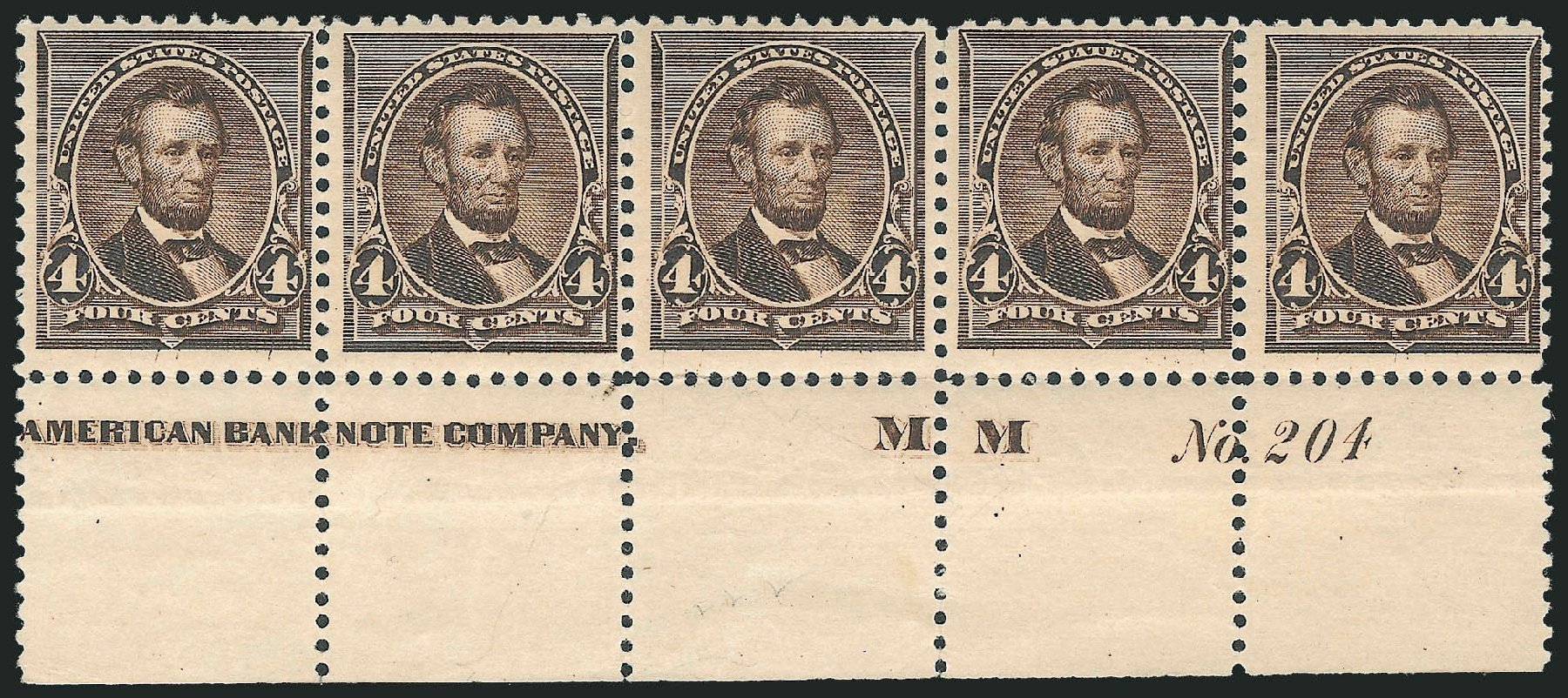 US Stamps Values Scott Catalogue 222 - 4c 1890 Lincoln. Robert Siegel Auction Galleries, Mar 2014, Sale 1067, Lot 1202