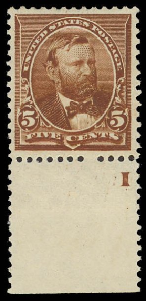 US Stamp Values Scott 223 - 5c 1890 Grant. Daniel Kelleher Auctions, Jun 2012, Sale 630, Lot 1478