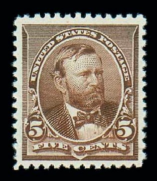 Value of US Stamp Scott Catalog # 223: 1890 5c Grant. Matthew Bennett International, Dec 2007, Sale 325, Lot 1696