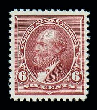 Costs of US Stamp Scott Cat. 224 - 1890 6c Garfield. Matthew Bennett International, Dec 2007, Sale 325, Lot 1698