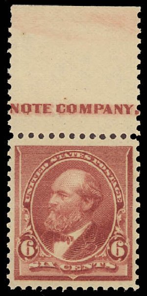 US Stamp Value Scott Catalogue 224: 1890 6c Garfield. Daniel Kelleher Auctions, Jun 2012, Sale 630, Lot 1479