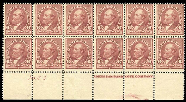 Price of US Stamps Scott Catalogue #224 - 1890 6c Garfield. Matthew Bennett International, Sep 2010, Sale 333, Lot 3624