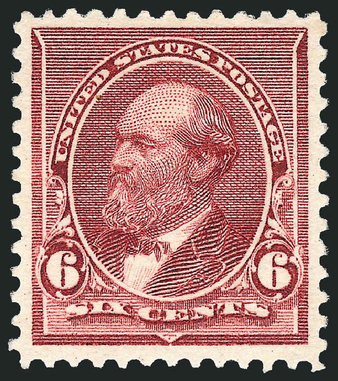 Values of US Stamp Scott 224: 6c 1890 Garfield. Robert Siegel Auction Galleries, Dec 2008, Sale 967, Lot 4334