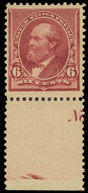 Price of US Stamps Scott Cat. #224: 6c 1890 Garfield. Daniel Kelleher Auctions, Aug 2012, Sale 631, Lot 893