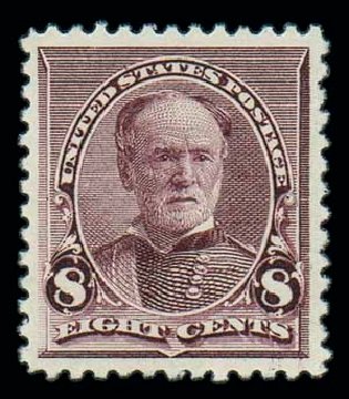 Value of US Stamps Scott #225: 8c 1890 Sherman. Matthew Bennett International, Oct 2007, Sale 322, Lot 2077