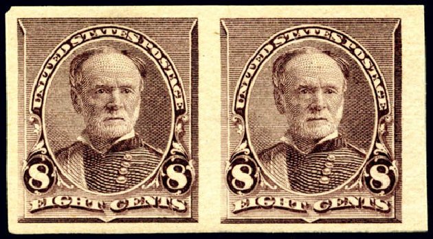 Values of US Stamp Scott Catalog 225: 8c 1890 Sherman. Matthew Bennett International, Jun 2008, Sale 328, Lot 727