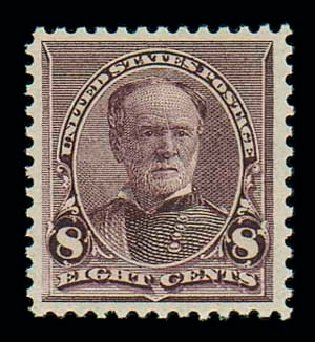 US Stamp Value Scott Catalog #225 - 8c 1890 Sherman. Matthew Bennett International, Dec 2007, Sale 325, Lot 1701