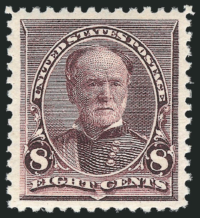 Costs of US Stamp Scott Cat. # 225 - 8c 1890 Sherman. Robert Siegel Auction Galleries, Dec 2012, Sale 1037, Lot 1784