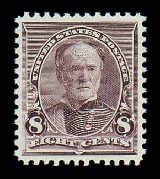 US Stamps Value Scott #225: 1890 8c Sherman. Matthew Bennett International, Dec 2007, Sale 325, Lot 1702