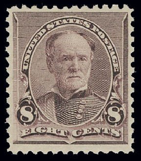 US Stamps Price Scott Catalogue 225 - 1890 8c Sherman. Matthew Bennett International, Jun 2008, Sale 328, Lot 726