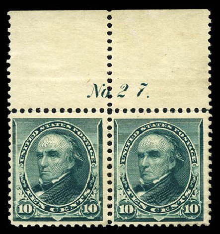 US Stamp Values Scott Catalog 226: 10c 1890 Webster. Matthew Bennett International, Mar 2012, Sale 344, Lot 4407
