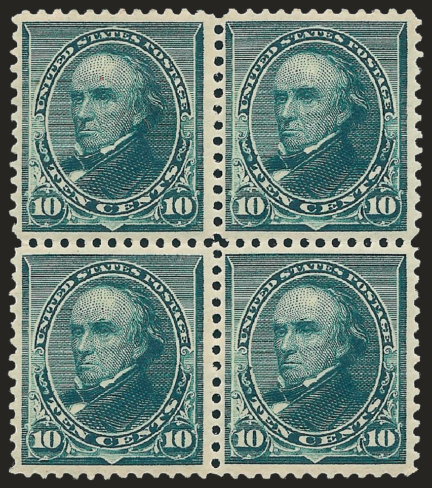 US Stamps Values Scott #226: 1890 10c Webster. Robert Siegel Auction Galleries, Jun 2009, Sale 975, Lot 1467