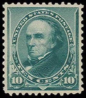 Cost of US Stamps Scott 226: 1890 10c Webster. H.R. Harmer, Jun 2013, Sale 3003, Lot 1140
