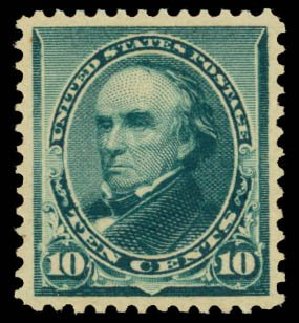 Price of US Stamps Scott Cat. #226: 1890 10c Webster. Daniel Kelleher Auctions, Sep 2014, Sale 655, Lot 305