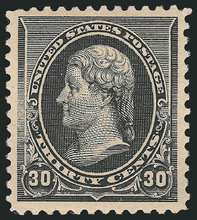 US Stamps Value Scott Catalogue # 228: 30c 1890 Jefferson. Robert Siegel Auction Galleries, Mar 2011, Sale 1007, Lot 2397