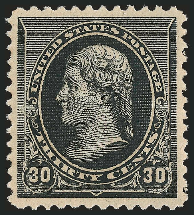 US Stamp Values Scott Catalog # 228: 1890 30c Jefferson. Robert Siegel Auction Galleries, Apr 2010, Sale 984, Lot 527