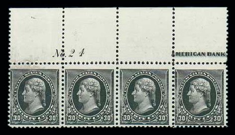 US Stamp Value Scott Catalogue # 228 - 30c 1890 Jefferson. Matthew Bennett International, Jun 2007, Sale 319, Lot 1230