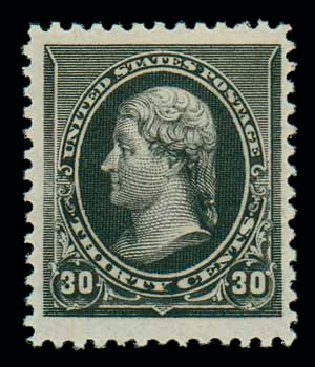 Costs of US Stamps Scott Catalogue 228 - 30c 1890 Jefferson. Matthew Bennett International, Dec 2007, Sale 324, Lot 1131