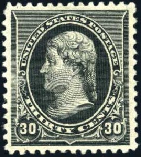US Stamp Prices Scott Catalog # 228 - 1890 30c Jefferson. Harmer-Schau Auction Galleries, Mar 2011, Sale 89, Lot 221